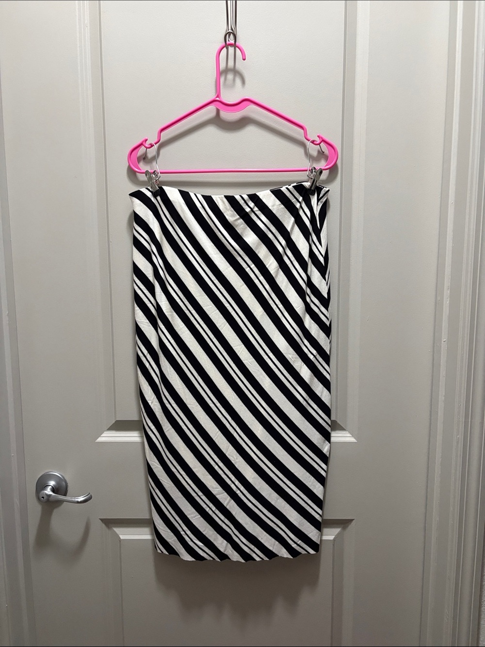 Vince Camuto Black & White Diagonal Stripe Skirt